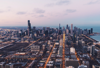 arial image of city skyline